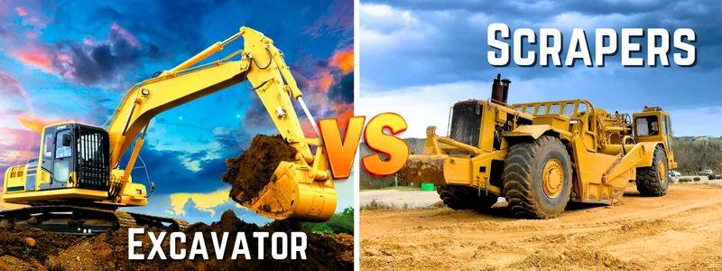 Excavator vs Scrapers: Key Differences for Construction Projects