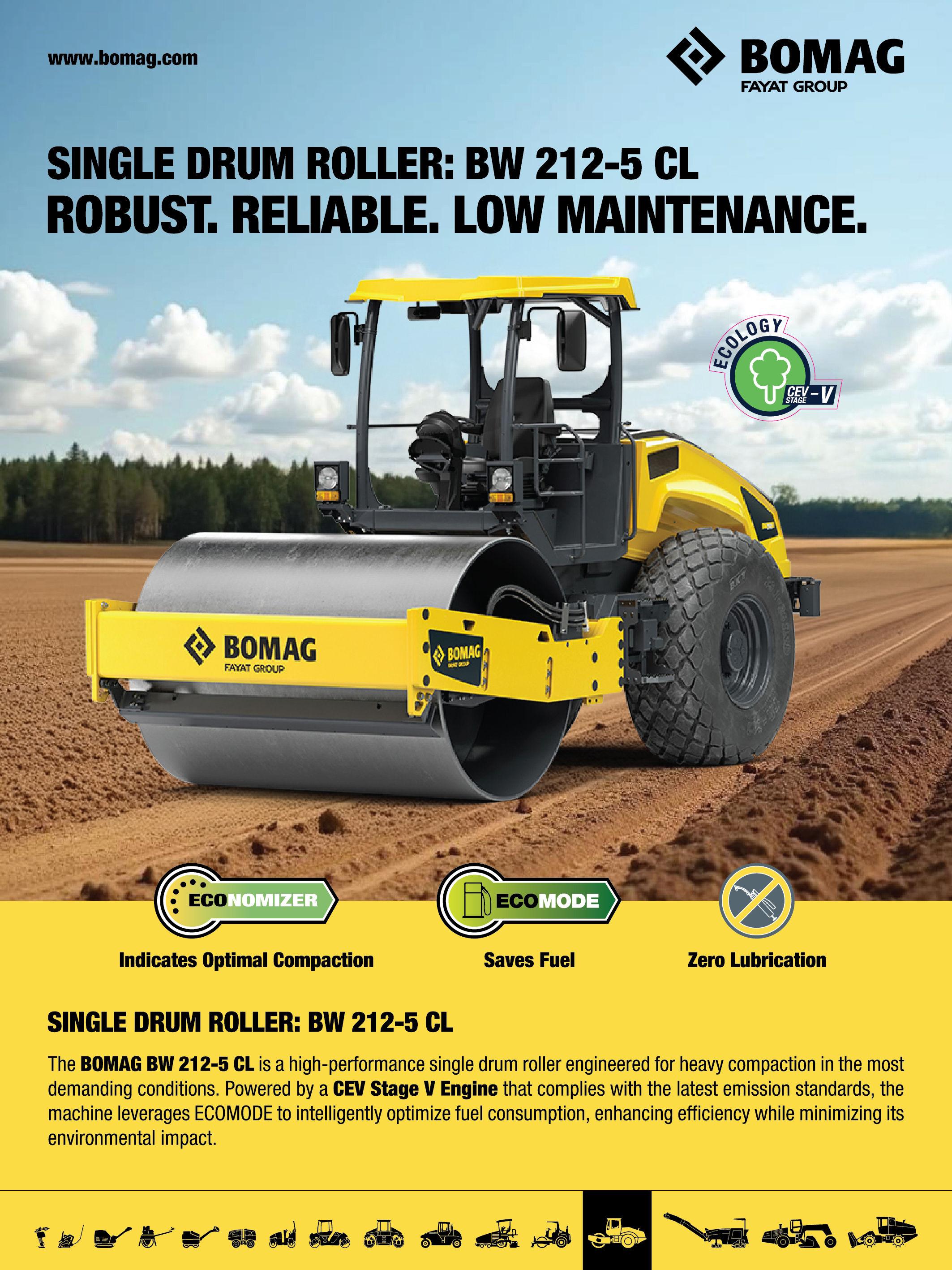 Bomag BW 212-5 CL Single Drum Soil Compactor 3