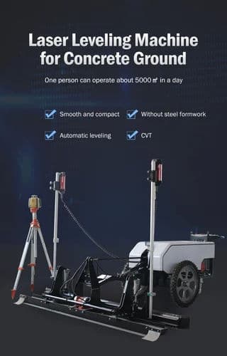 LS-330 Automatic Concrete Laser Screed Machine – 4200 t/m Vibratory Frequency, 500KG