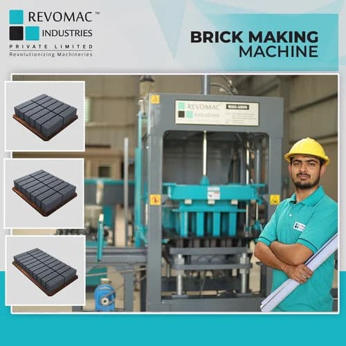 Revomac Cement Bricks Making Machine 3000 Bricks/Hour – 40 kW Vibro-Hydraulic