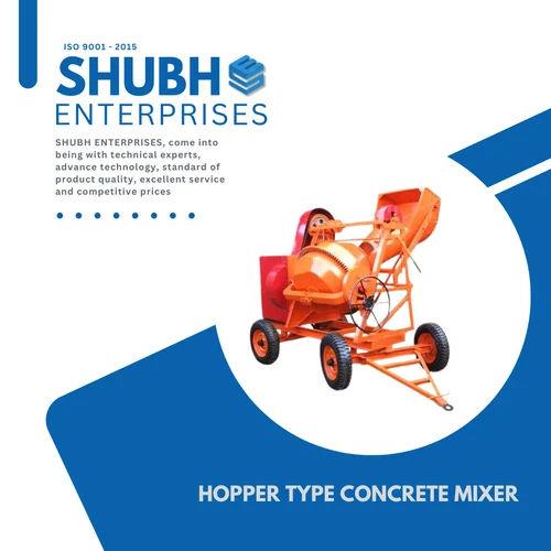 SHUBH 750L Concrete Mixer With Hopper M40 Grade | Semi Automatic MS Sheet Mixer Machine