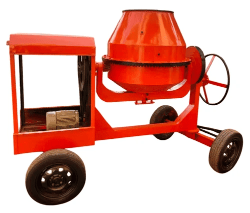 750L Electric Concrete Mixer | Tilting Drum, 3 Phase, Wheel Mounted, Mild Steel