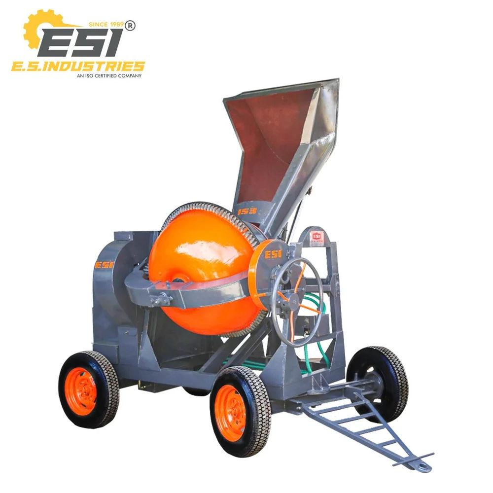 ESI HPM107 Hopper Type Concrete Mixer Machine 550L Semi-Automatic MS Construction Mixer 2