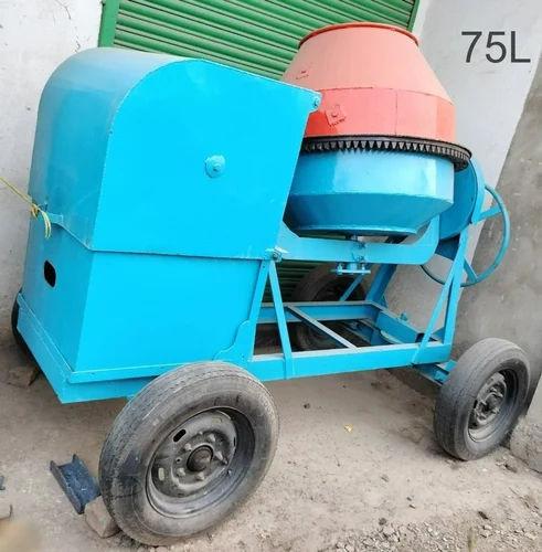 75L Cement Concrete Mixer Machine | Diesel Engine | Portable Semi-Automatic Reverse Drum Mixer