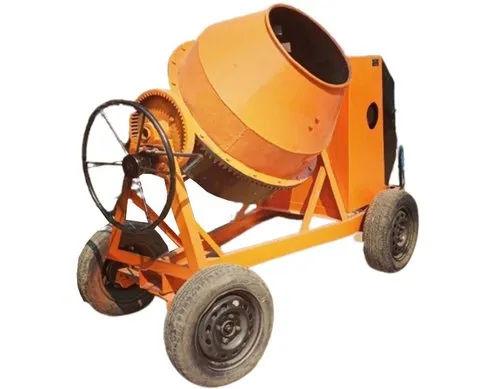 10/7 CFT Mobile Cement Mixer Diesel 8.5 HP Portable Semi-Automatic 4 Wheel Iron Body