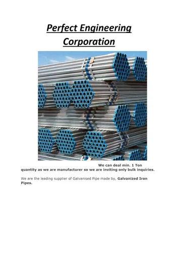 Jindal Galvanized Iron Round Pipe 3 Inch – IS 1239/3589 GI Pipe 6m Length, 2mm Thick