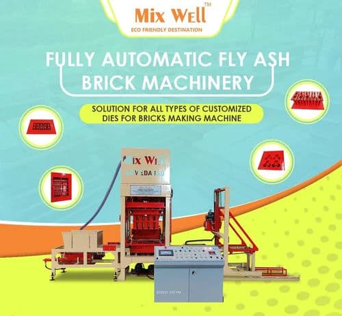 Mixwell Cement Bricks Making Machine 1500 Bricks/Hour – Automatic | Made in India