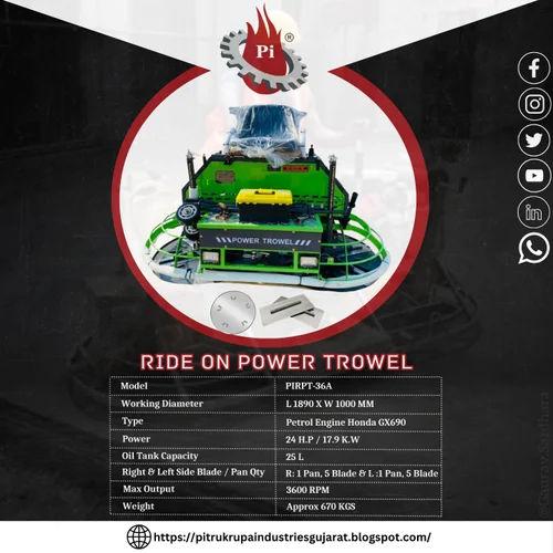 PI-RT36A Ride On Power Trowel Machine | PITRUKRUPA Industries Concrete Finishing Trowel