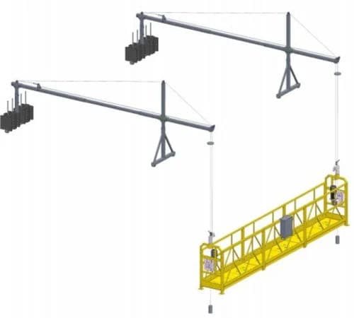 800 Kg Rated Load Wire Rope Suspended Platform with Double Mast
