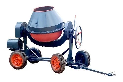 10/7 CFT (1 Bag) Concrete Mixer Machine Bed Type with 5HP Motor | Electric Tilting Drum Semi-Automat