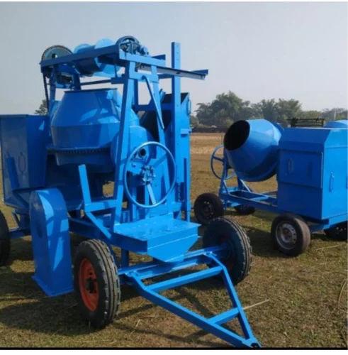 Concrete Mixer Machine with Lift 1000L Drum | Diesel Automatic Tilting Mixer 20 m³/hr 1