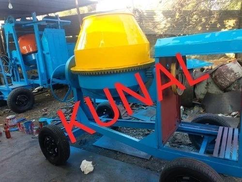Kunal Concrete Mixer Machine 10/7 Cft Electric | Semi-Automatic Wheel Mounted Cement Mixer 1
