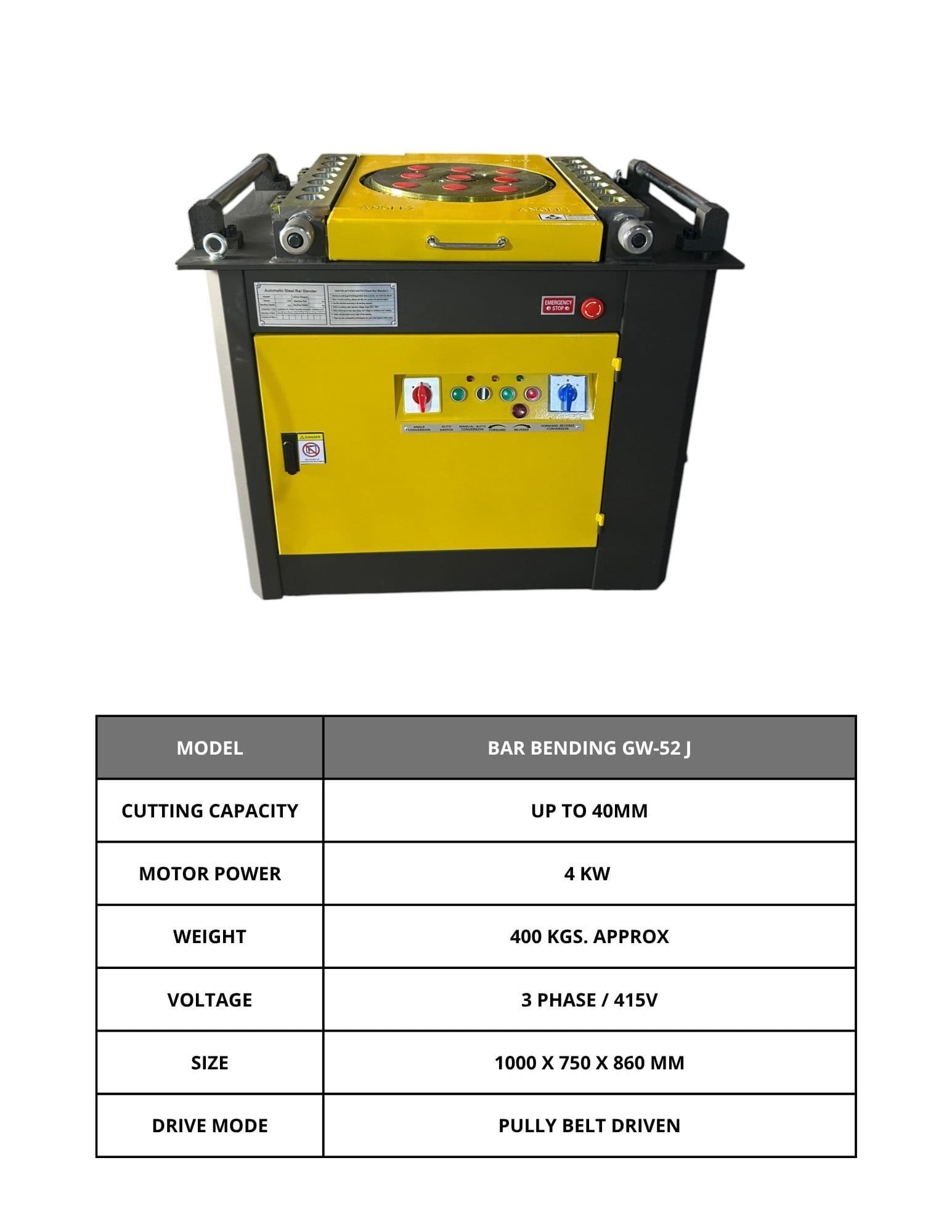 TMT GW-52J Bar Bending Machine, Automatic 4