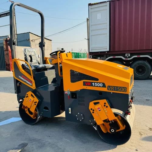 VR-1500 1.5 Ton Ride On Vibratory Roller – 15HP Diesel | 40–45kN | Double Drum
