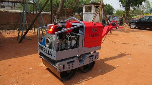 SE-8000 Walk Behind Vibratory Roller | 3000 Kg Double Drum Roller