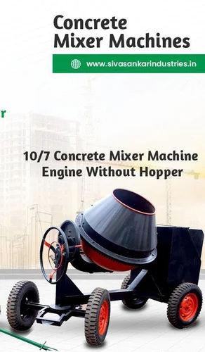 10/7 CFT Cement Mixer Machine with Diesel Engine | 1 Bag Reverse Drum Semi-Automatic Mixer – Kirlo