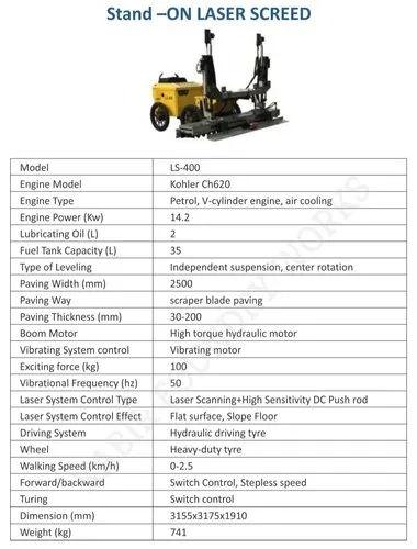 LS-400 Stand-On Laser Screed Machine | Kabir Power Concrete Leveling Machine