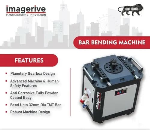 Electric Bar Bending Machine 32–50 mm TMT | Heavy Duty Steel Bar Bender