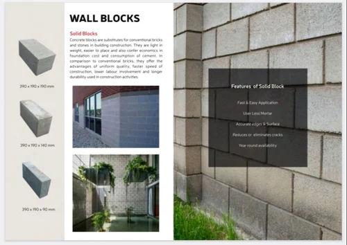 Solid Cement Concrete Bricks 16x8x8 Inch – Heavy Duty Heat & Water Resistant Solid Blocks