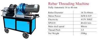 AATM 16-40 Fully Automatic Rebar Threading Machine | 16–40 mm | 415V | 5 HP Motor