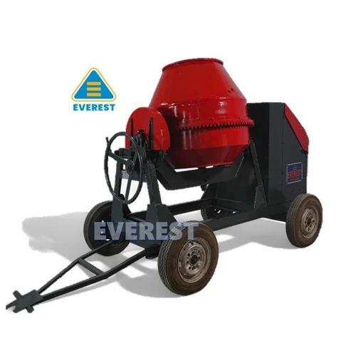 Everest 1 Bag Concrete Mixer with Hydraulic Hopper | 10 HP Electric | Tilting Drum | 4 Wheels