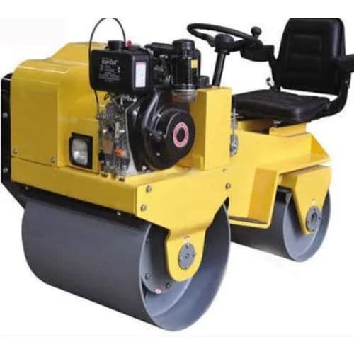 Ride On Roller 750kg Double Drum – 10HP Diesel 70Hz Vibratory