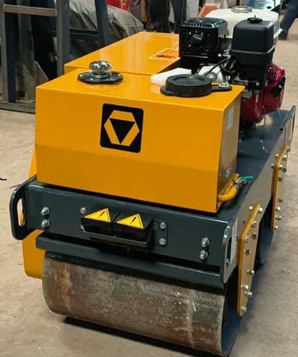 7 HP Walk Behind Vibratory Roller | Double Drum 600 mm Soil Compactor